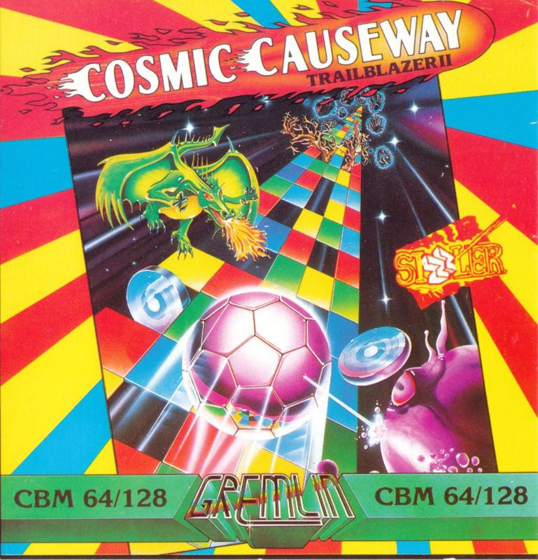 Cosmic Causeway: Trailblazer II box art for Commodore 64